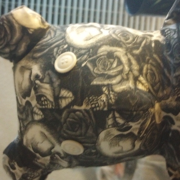 Large Skull & Roses Stuffed Bear-Handmade - Picture 2 of 2